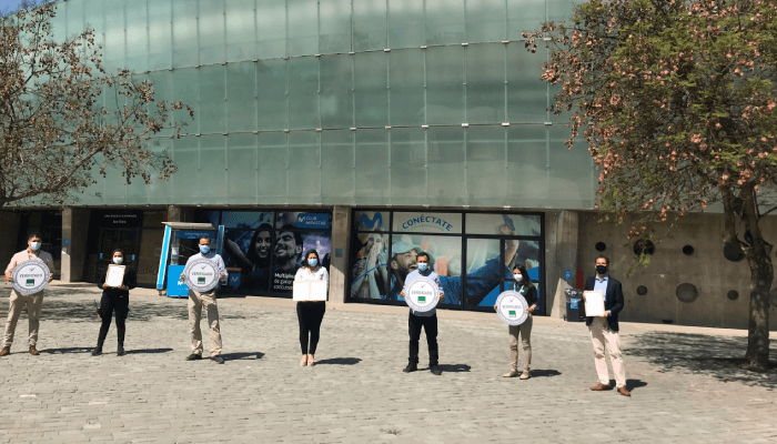 La ACHS entregó el Sello COVID-19 al Grupo Movistar Arena por su compromiso con la prevención de contagios entre sus trabajadores