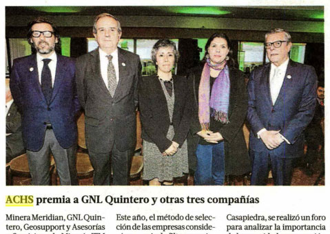 ACHS premia a empresas afiliadas líderes en seguridad