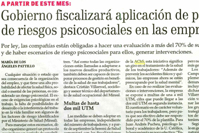 Daniela Campos, Jefa Técnica del Departamento de Riesgos Psicosociales de la ACHS, comenta aplicación de protocolo de riesgos psicosociales en las empresas