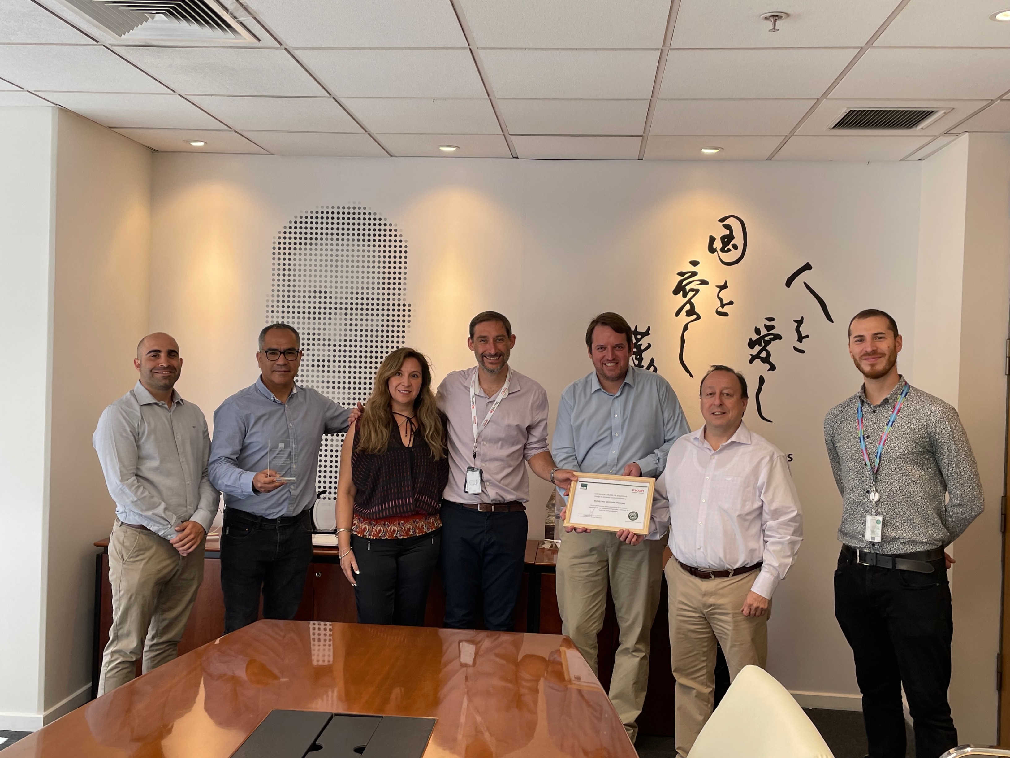 RICOH Chile recibe reconocimiento de la ACHS por cumplir 2 millones de horas sin accidentes con tiempo perdido