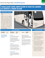 Trabajador sufre amputación de dedo en labores de servicio a bordo de bus 