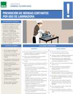 Prevención de heridas cortantes por uso de laminadora