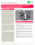 Persona trabajadora cae al interior de pozo alestar operando máquina papelera