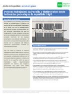 Persona trabajadora sufre caída a distinto nivel desde techumbre por colapso de superficie frágil