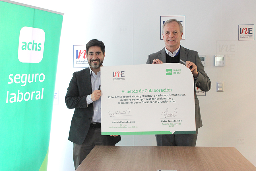 Instituto Nacional de Estadísticas y Achs Seguro Laboral renuevan acuerdo de colaboración para fortalecer la prevención y seguridad laboral